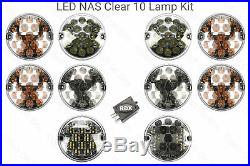 10 RDX LUX LED CLEAR NAS Lights CONVERSION UPGRADE kit Relay Defender