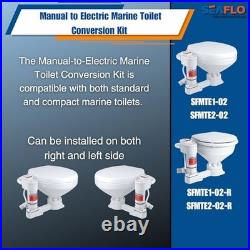 12V Electric Marine Toilet Conversion Kit Self-Priming Macerator, 5.0 GPM, Fit