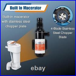 12V Electric Marine Toilet Conversion Kit Self-Priming Macerator, 5.0 GPM, Fit