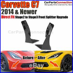 14-17 Corvette C7 Stingray Z06 Stage 3 Front Splitter Winglets Glossy Black