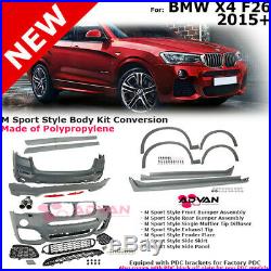15-18 BMW X4 Full Body Kit Front Rear Bumpers Fender Flares Side Skirts M Style