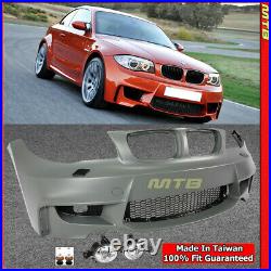 1M Style Front Bumper Kit For 2008-2013 BMW 1 Series Fog Light Pair E82 E88
