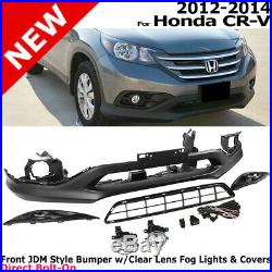 2012-2014 For Honda CR-V CRV Complete Front Lower Bumper Kit JDM Style Fog Lamps