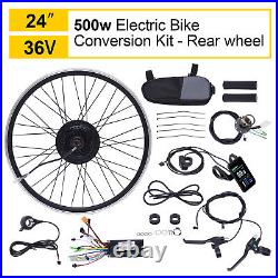 24 LCD E-Bike Conversion Kit Electric Bike Ebike Conversion Motor Kit 36V 500W