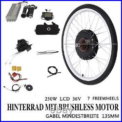 28 Rear Wheel E-Bike Conversion Kit LCD 36V 250W Motor Electric Bike Conversion Kit