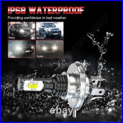 2X 7 INCH ROUND FLAT HEADLIGHT HALOGEN CONVERSION KIT With H4 BULB NEW UPGRADE UK
