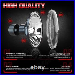 2X 7 INCH ROUND FLAT HEADLIGHT HALOGEN CONVERSION KIT With H4 BULB NEW UPGRADE UK