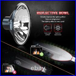 2X 7 INCH ROUND FLAT HEADLIGHT HALOGEN CONVERSION KIT With H4 BULB NEW UPGRADE UK