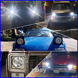 2X 7 INCH ROUND FLAT HEADLIGHT HALOGEN CONVERSION KIT With H4 BULB NEW UPGRADE UK