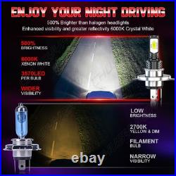 2X 7 INCH ROUND FLAT HEADLIGHT HALOGEN CONVERSION KIT With H4 BULB NEW UPGRADE UK