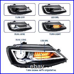 2X VLAND LED Projector Headlights For 2011-2018 Volkswagen JETTA Front Lamps UK