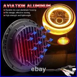 2x 7 Inch Round Flat Headlight Bulb Halogen Conversion Kit With Drl Upgrade New