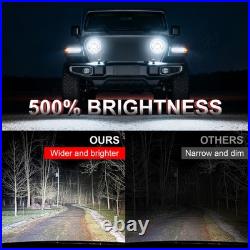 2x 7 Inch Round Flat Headlight Bulb Halogen Conversion Kit With Drl Upgrade New