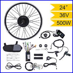 36V 500W 24 Rear Wheel Electric Bike Conversion Kit E-Bike Conversion Set