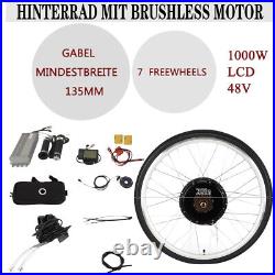 48V 1KW Electric Bike Ebike Rear Wheel Conversion Kit E-bike Motor LCD Kit 28