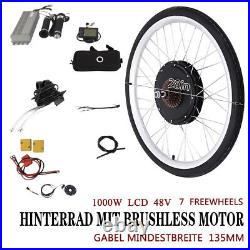 48V 1KW Electric Bike Ebike Rear Wheel Conversion Kit E-bike Motor LCD Kit 28