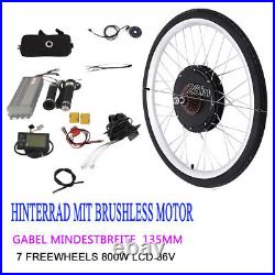 500/800W 28 Electric Bike Rear Wheel Conversion Kit 36V E-Bike Motor Conversion Kit