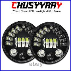 7 INCH ROUND FLAT HEADLIGHT HALOGEN CONVERSION KIT WITH WithH4 BULB UPGRADE NEW