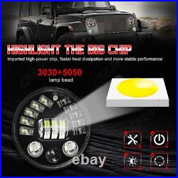 7 INCH ROUND FLAT HEADLIGHT HALOGEN CONVERSION KIT WITH WithH4 BULB UPGRADE NEW