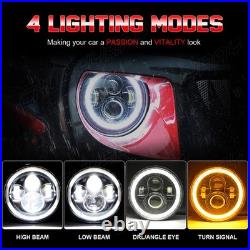 7 INCH ROUND FLAT HEADLIGHT HALOGEN CONVERSION KIT WITH WithH4 BULB UPGRADE NEW