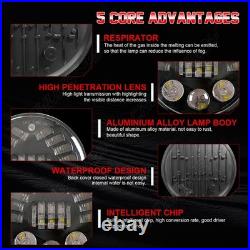 7 INCH ROUND FLAT HEADLIGHT HALOGEN CONVERSION KIT WITH WithH4 BULB UPGRADE NEW