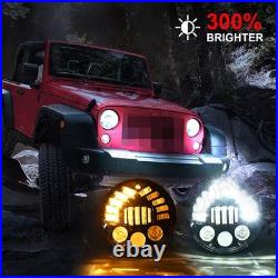 7 INCH ROUND FLAT HEADLIGHT HALOGEN CONVERSION KIT WITH WithH4 BULB UPGRADE NEW