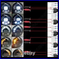 7 INCH ROUND FLAT HEADLIGHT HALOGEN CONVERSION KIT WITH WithH4 BULB UPGRADE NEW