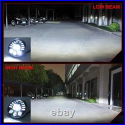 7 INCH ROUND FLAT HEADLIGHT HALOGEN CONVERSION KIT WITH WithH4 BULB UPGRADE NEW