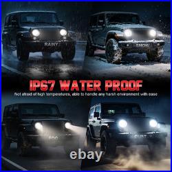 7 Inch Round Flat Headlight Halogen Conversion Kit With Bulb Upgrade New