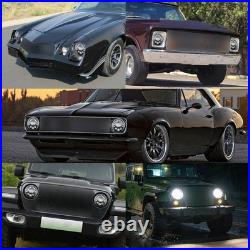 7 Inch Round Flat Headlight Halogen Conversion Kit With Bulb Upgrade New