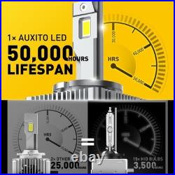AUXITO D3S LED Headlight Bulbs, 20000LM 120W 6500K White CANBUS Xenon Upgraded