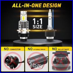 AUXITO D4S LED Headlight Super Bright Bulbs Kit 6500K White 60000LM HID Upgrade
