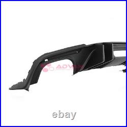 Black Rear Diffuser For Mustang 18-Up GT Coupe Convertible Big Fin Quad Tip