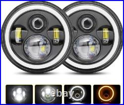 Classic Car 7 Domed Lens H4 led Headlight Headlamp Conversion Kit 2pcs Upgrade