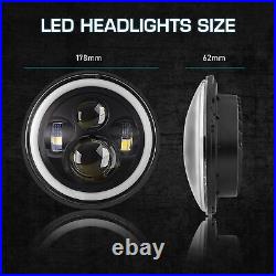 Classic Car 7 Domed Lens H4 led Headlight Headlamp Conversion Kit 2pcs Upgrade