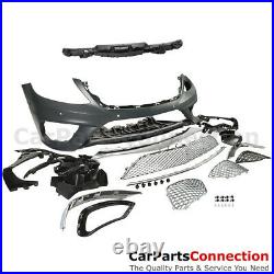Complete Front Bumper Kit For 14-17 Mercedes S Class AMG Style Chrome Trim W222
