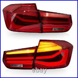 Customized RED LED Taillights with Sequential Turn Signal for 13-18 BMW F30 F80