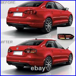 Customized SMOKED LED Tail Lights with Sequential Turn for 11-14 VW Jetta MK6