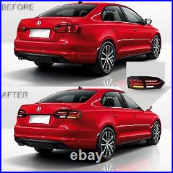 Customized SMOKED LED Taillights with DRL Sequential Turn for 11-18 VW Jetta MK6