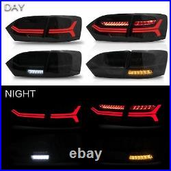 Customized SMOKED LED Taillights with DRL Sequential Turn for 11-18 VW Jetta MK6