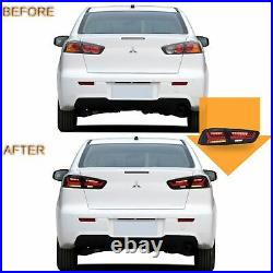 Customized SMOKED LED Taillights with Sequential Turn Signal for 08-17 Lancer