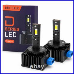 D8S LED Headlight Conversion Bulbs 9000LM 6000K OEM HID Xenon Upgrade Kit