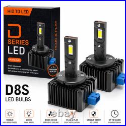 D8S LED Headlight Conversion Bulbs 9000LM 6000K OEM HID Xenon Upgrade Kit