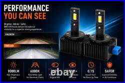 D8S LED Headlight Conversion Bulbs 9000LM 6000K OEM HID Xenon Upgrade Kit