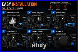 D8S LED Headlight Conversion Bulbs 9000LM 6000K OEM HID Xenon Upgrade Kit