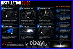 D8S LED Headlight Conversion Bulbs 9000LM 6000K OEM HID Xenon Upgrade Kit