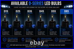 D8S LED Headlight Conversion Bulbs 9000LM 6000K OEM HID Xenon Upgrade Kit