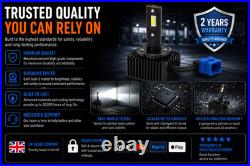 D8S LED Headlight Conversion Bulbs 9000LM 6000K OEM HID Xenon Upgrade Kit