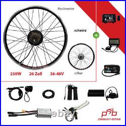 E-Bike / Pedelec Rear Wheel Conversion Kit 250 Watt Rear Motor 26 KT3 Display