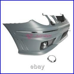 E63 Styled Front Bumper Chrome Grille Fog Lights For 03-09 Mercedes E Class W211